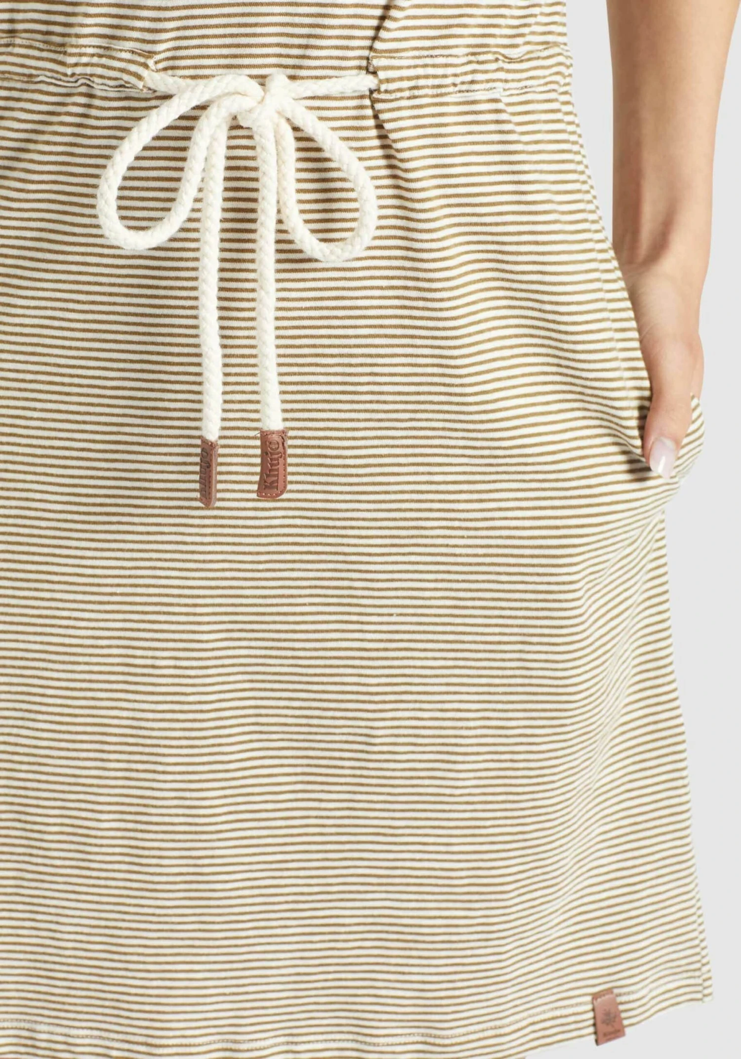 Khujo Jerseyjurken Jurk ANNEMARIE Dames Beige / Wit - Afbeelding 7