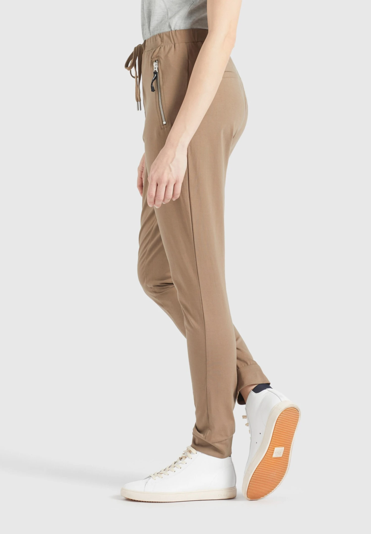 Khujo Sweatpants Tapered Broek Alenia Dames Lichtbruin - Afbeelding 4