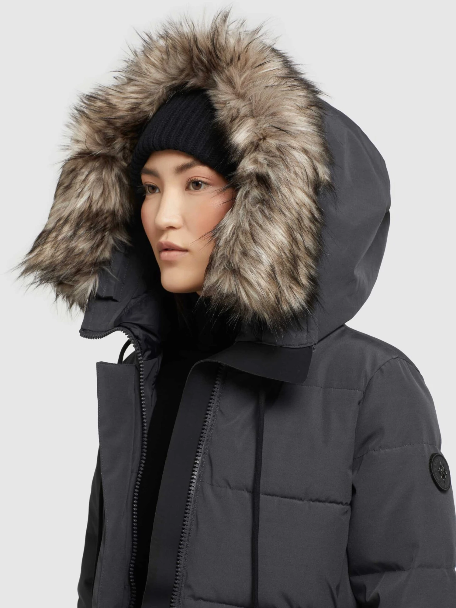 Khujo Wintermantels Wintermantel LOLL Dames Antraciet - Afbeelding 7