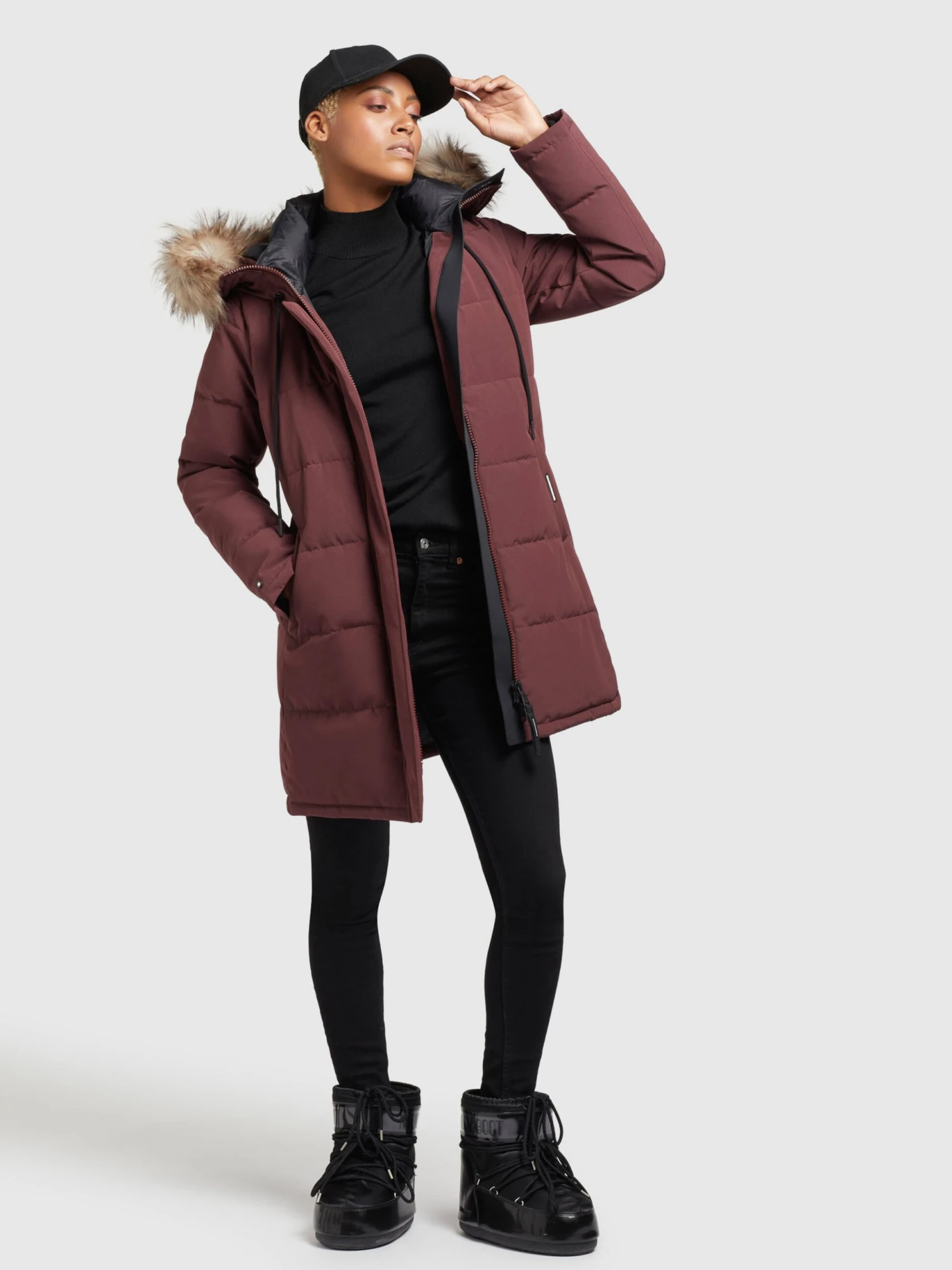 Khujo Wintermantels Wintermantel Cloren Dames Donkerrood - Afbeelding 3