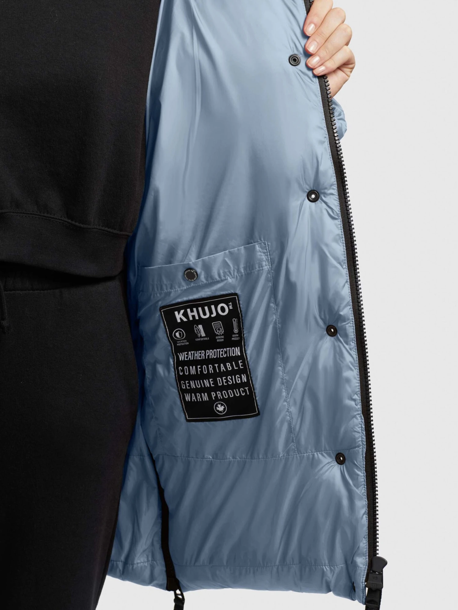 Khujo Winterjassen Winterjas Franee Dames Lichtblauw - Afbeelding 8