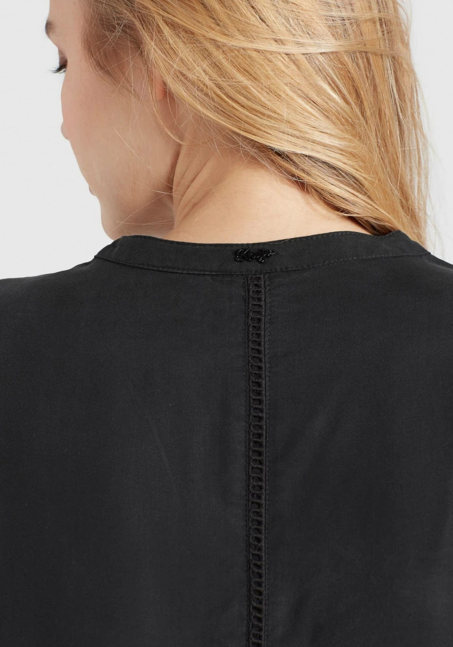 Khujo Blousejurken Blousejurk Crepes Dames Zwart - Afbeelding 7