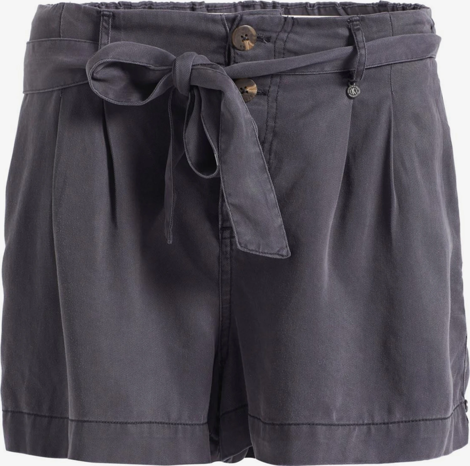 Khujo Shorts Regular Bandplooibroek Indira Dames Grijs