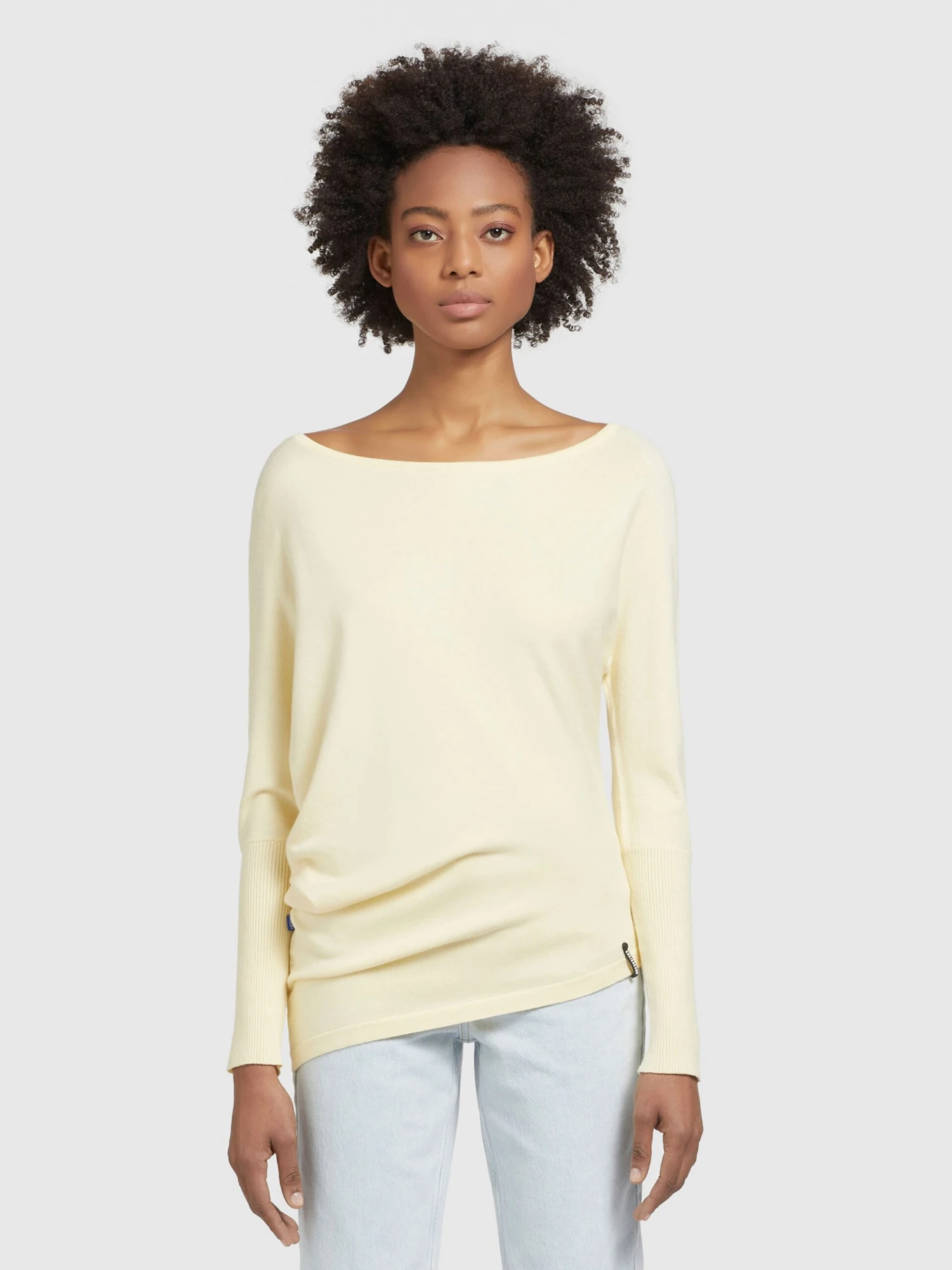 Khujo Fijngebreide Truien Trui Shea Dames Lichtgeel - Afbeelding 2