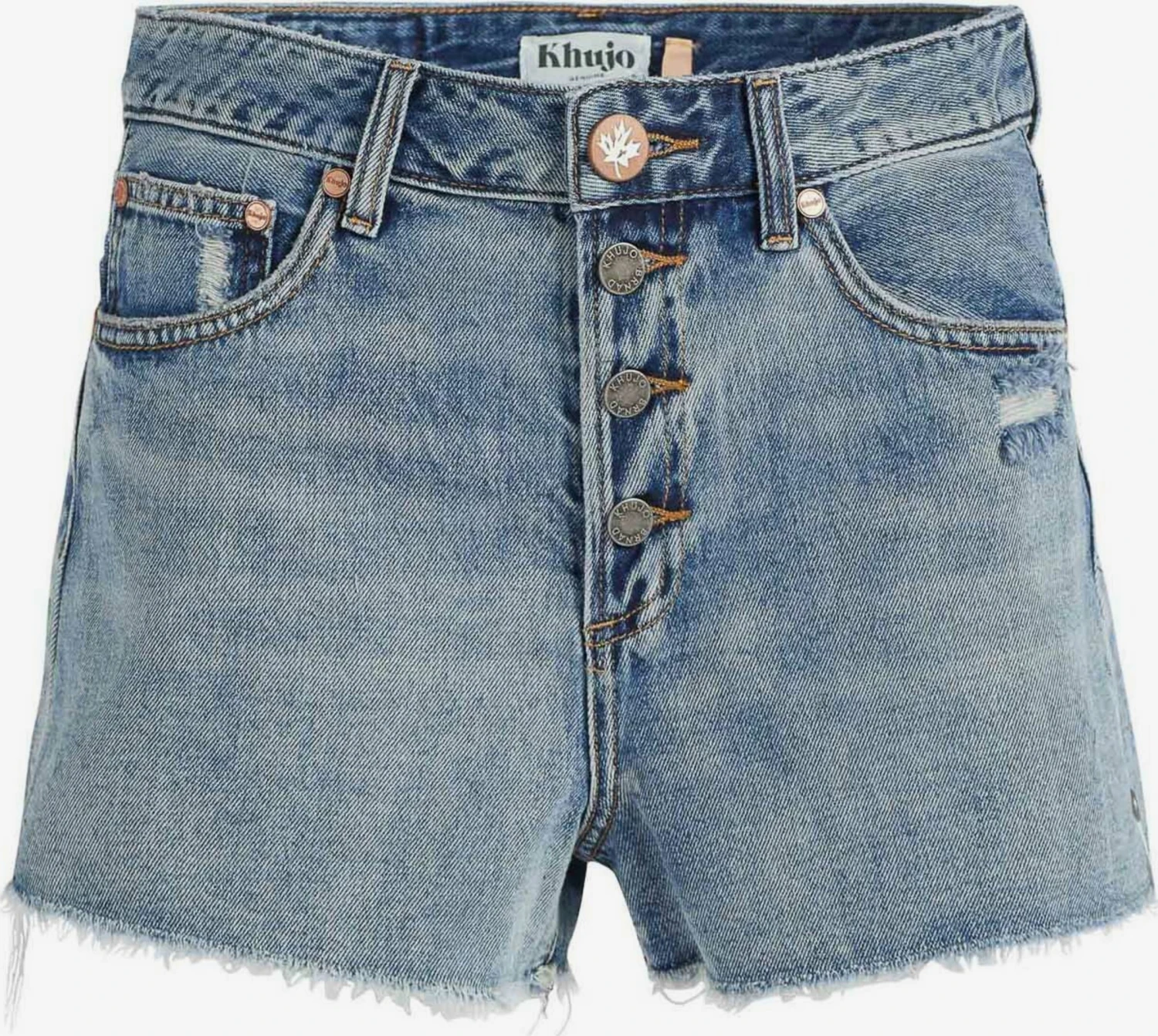 Khujo Denim Shorts Loosefit Jeans Anouk Dames Blauw