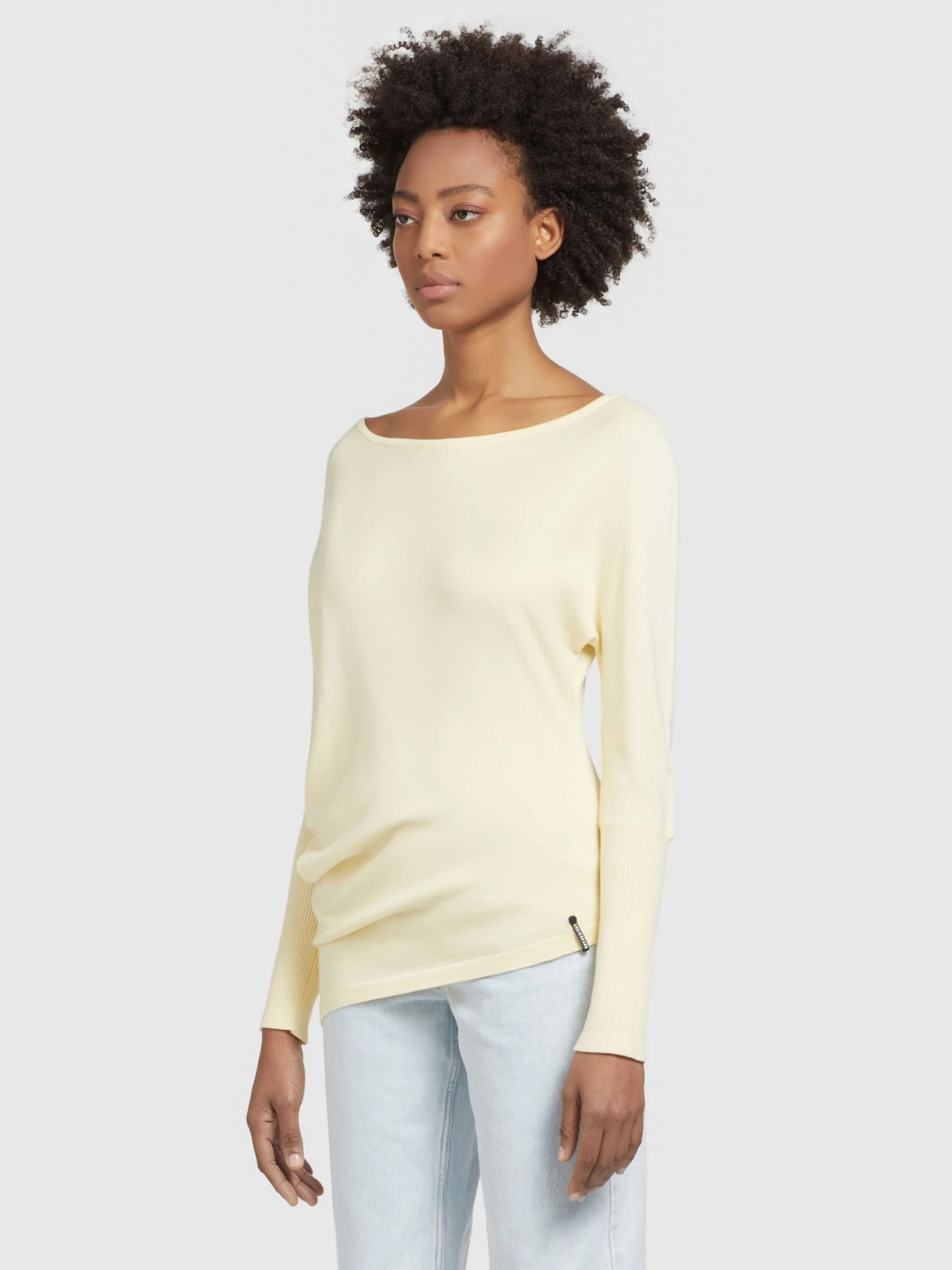 Khujo Fijngebreide Truien Trui Shea Dames Lichtgeel - Afbeelding 5