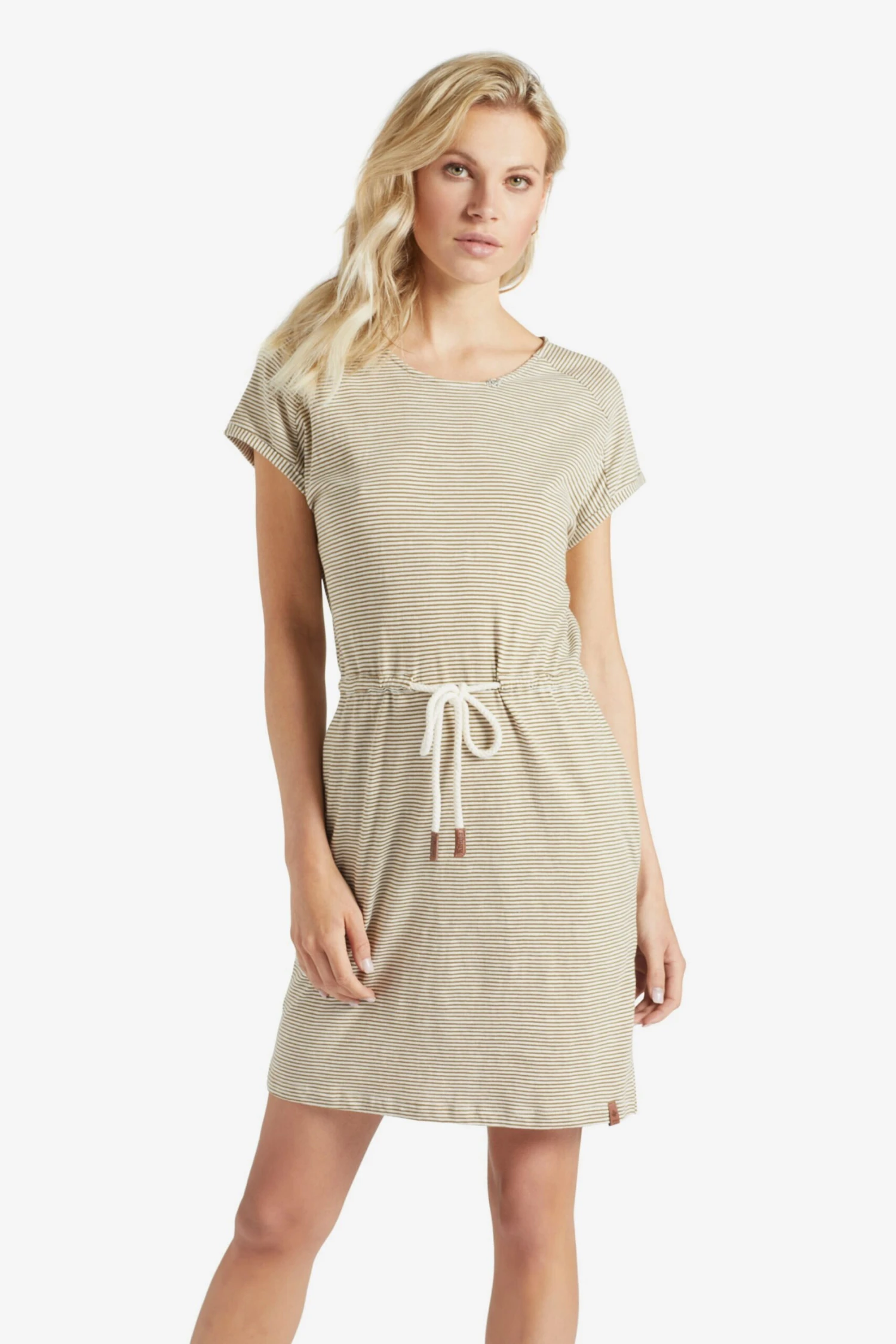 Khujo Jerseyjurken Jurk ANNEMARIE Dames Beige / Wit - Afbeelding 6