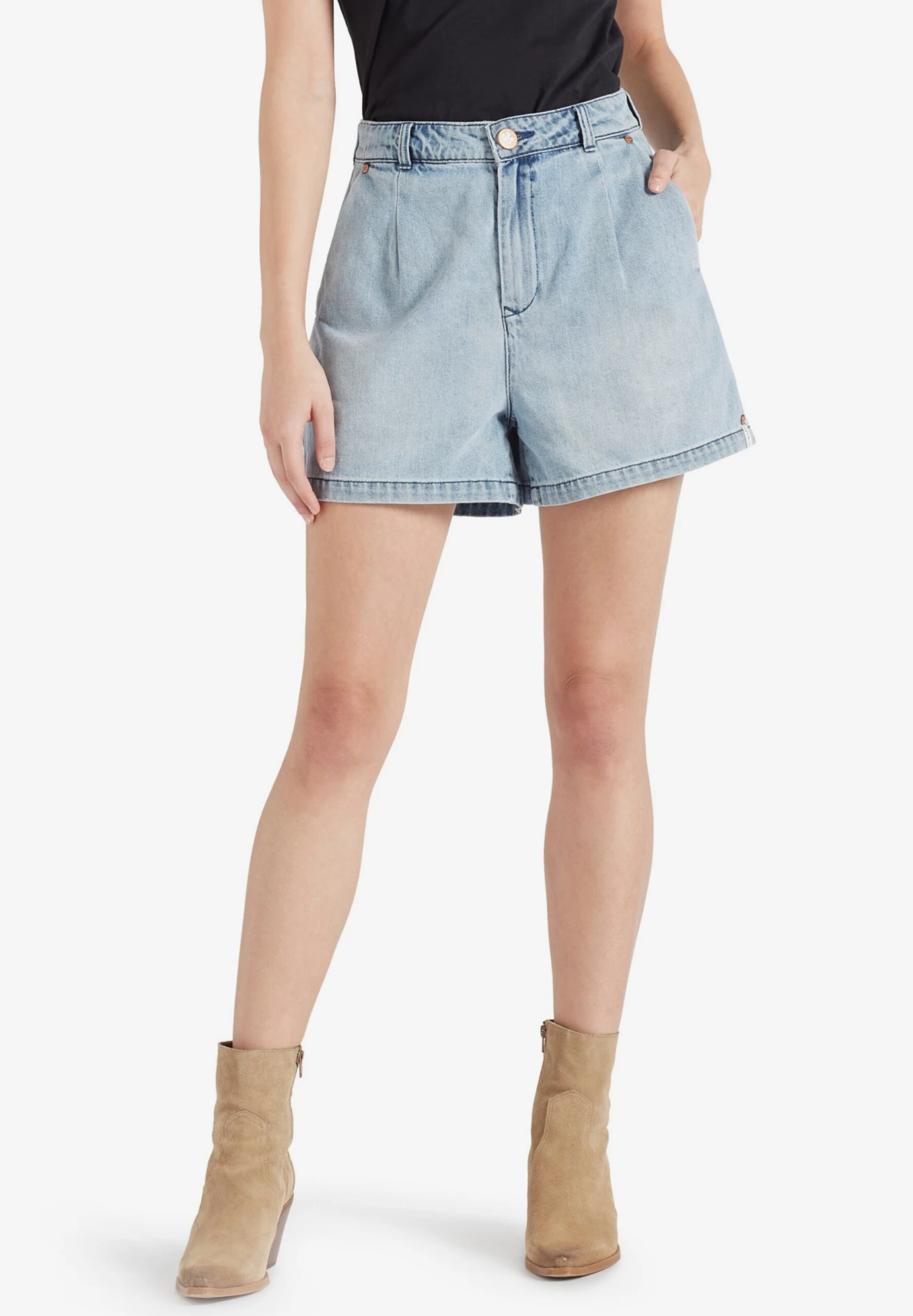 Khujo Jeans Loosefit Bandplooi Jeans Cambel Dames Blauw - Afbeelding 2