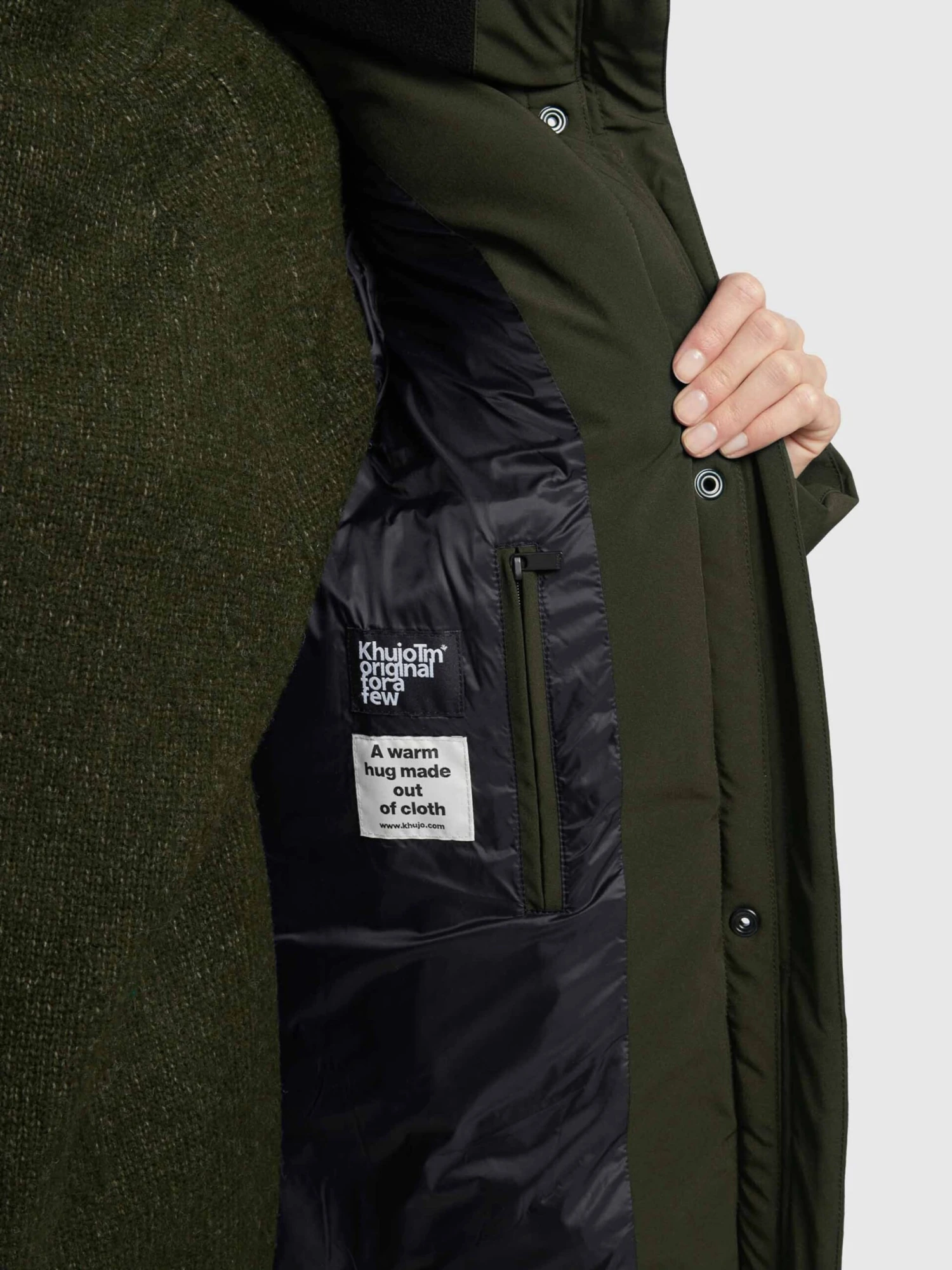 Khujo Korte Mantels Wintermantel Wente Dames Kaki - Afbeelding 8