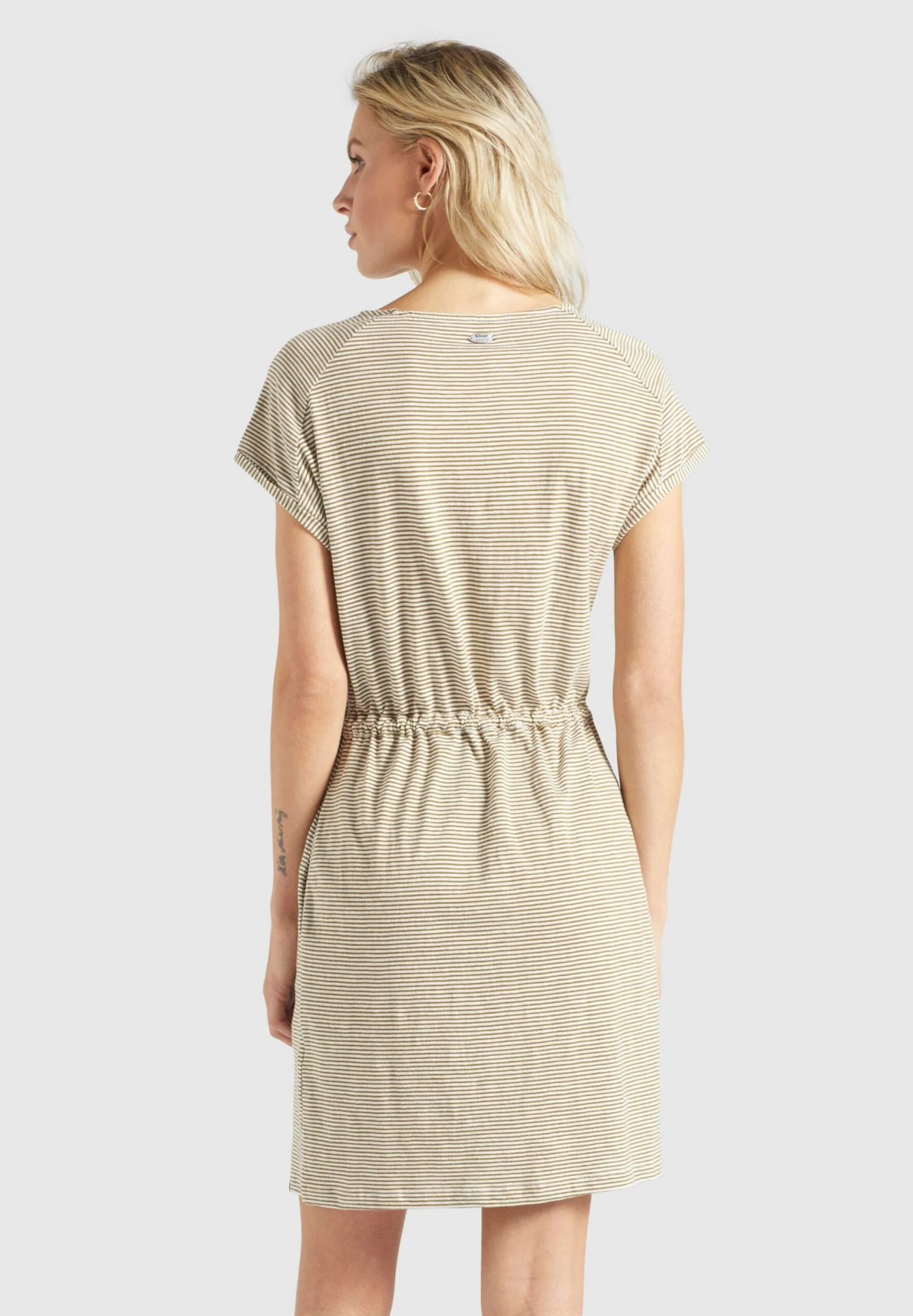 Khujo Jerseyjurken Jurk ANNEMARIE Dames Beige / Wit - Afbeelding 5