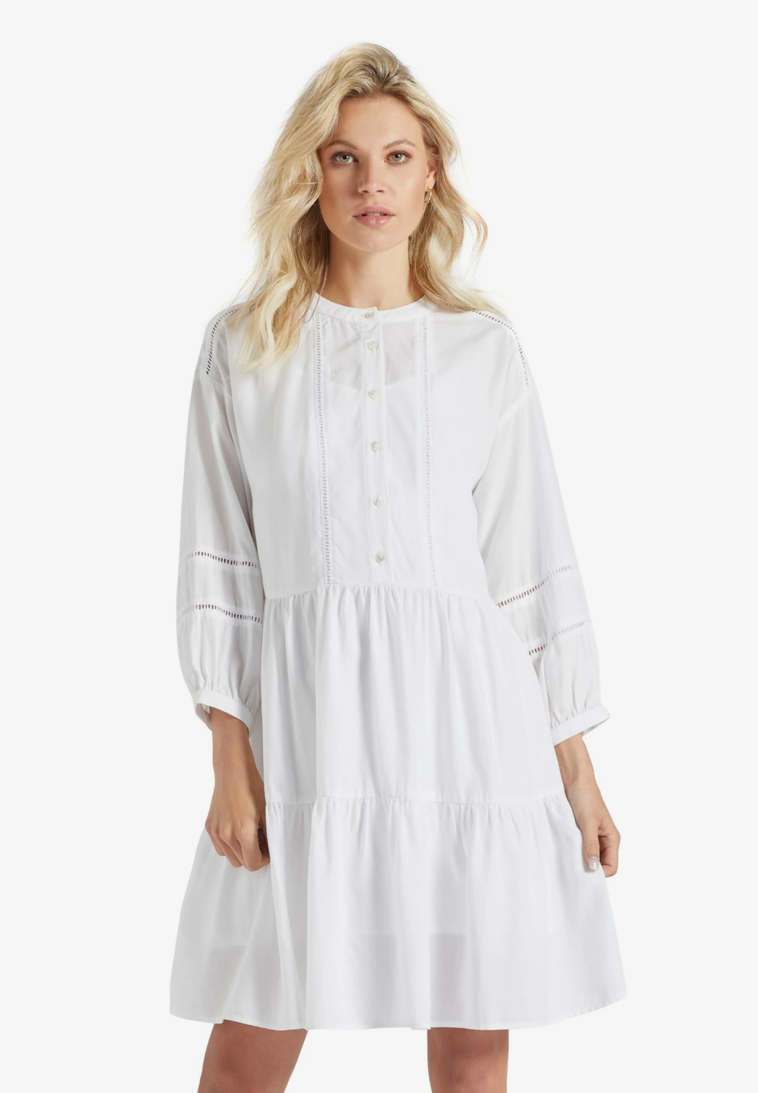 Khujo Blousejurken Blousejurk Crepes Dames Wit - Afbeelding 2