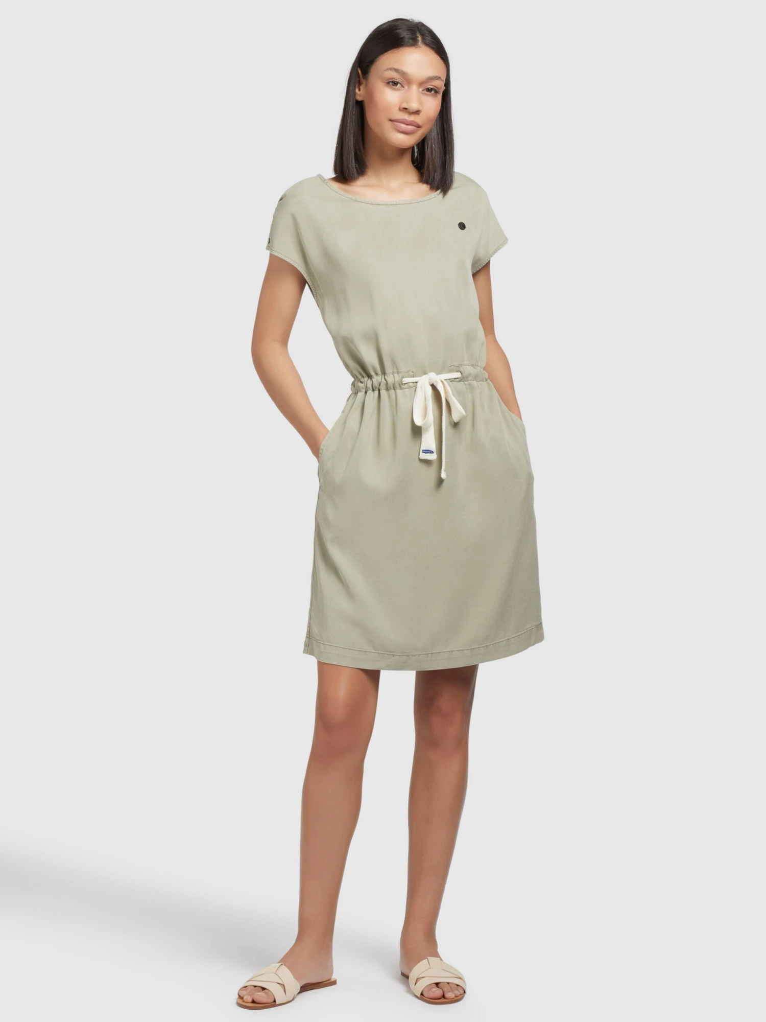 Khujo Zomerjurken Zomerjurk HEDIYE Dames Olijfgroen - Afbeelding 6