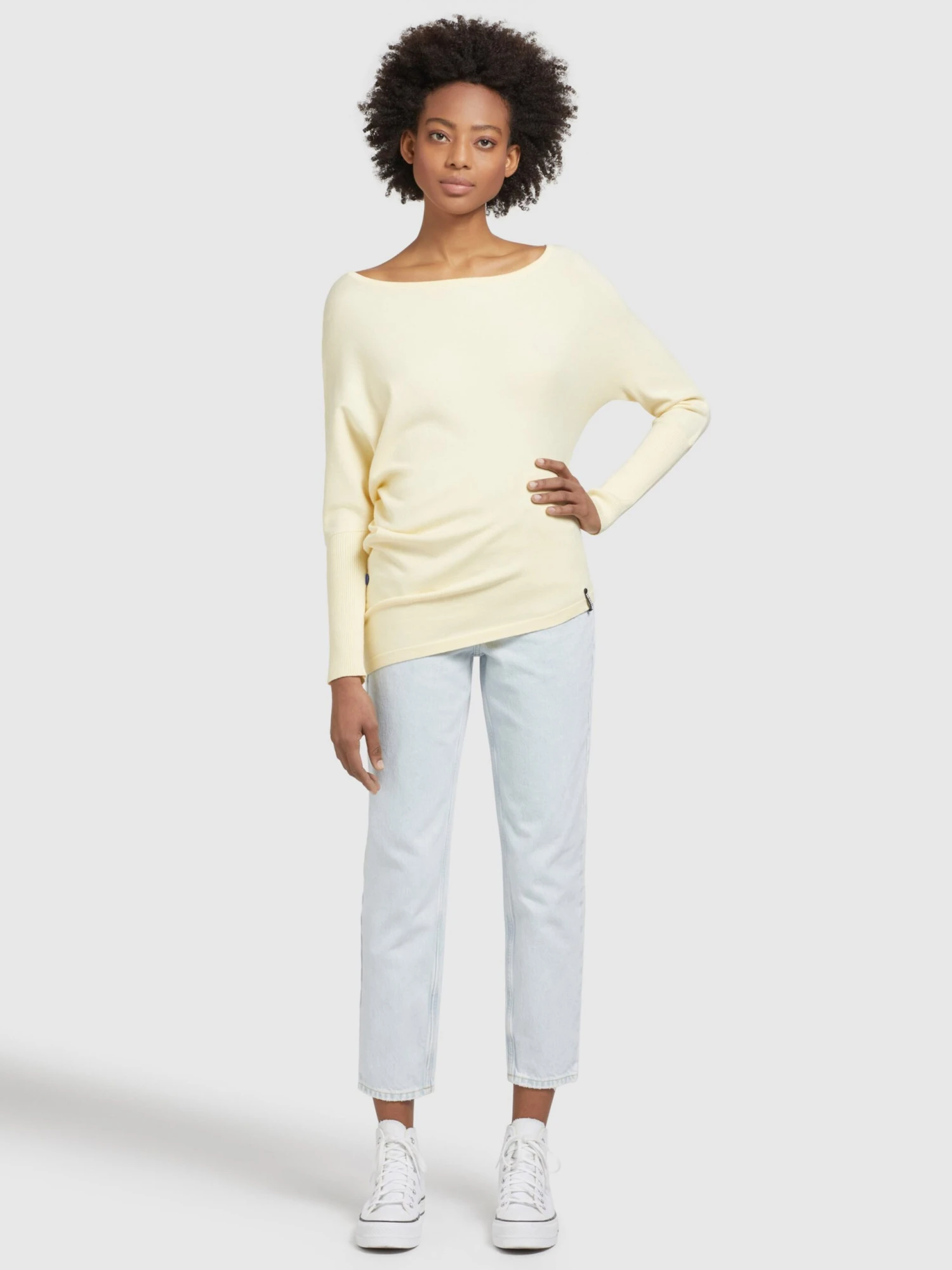 Khujo Fijngebreide Truien Trui Shea Dames Lichtgeel - Afbeelding 3