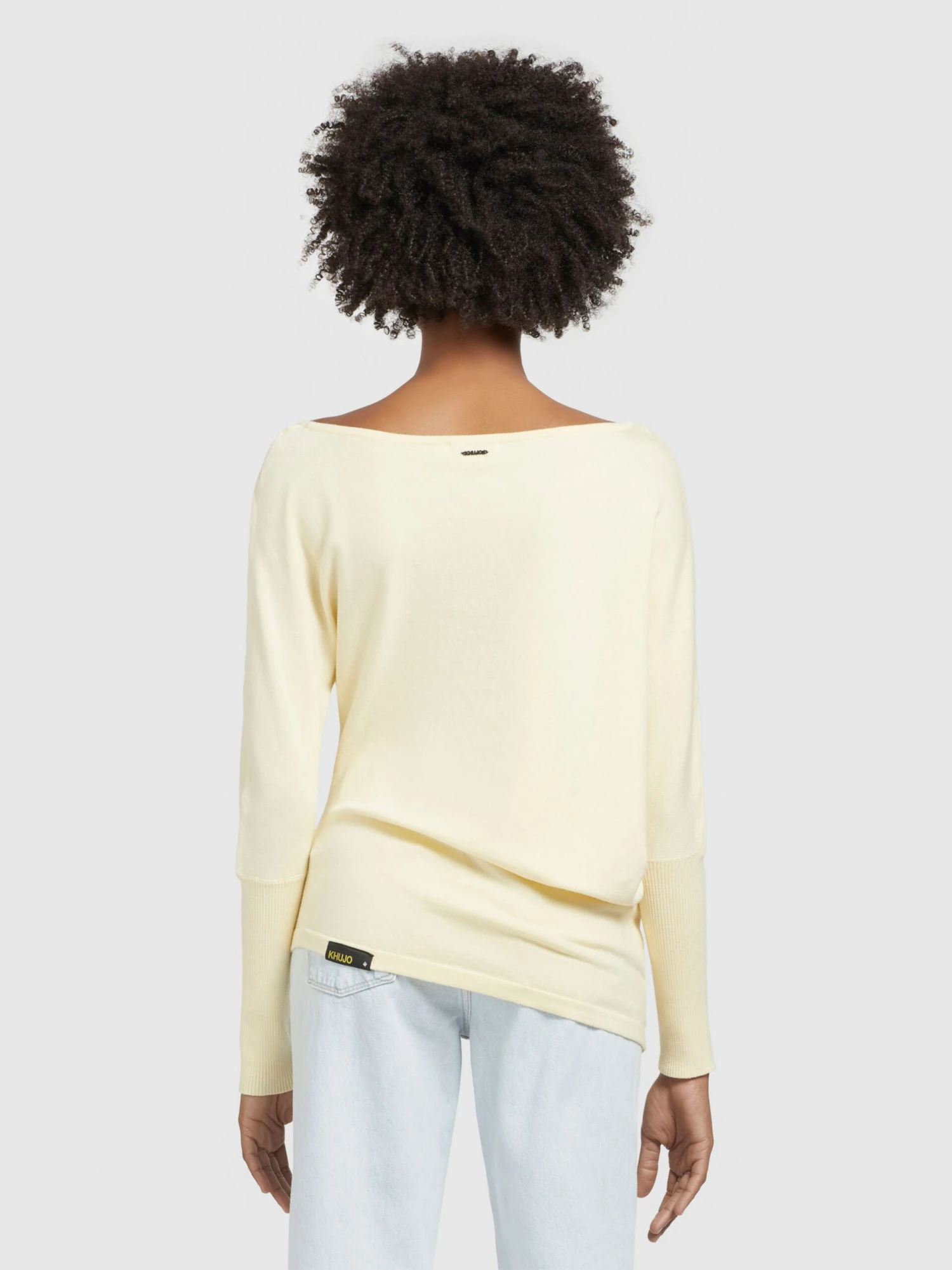 Khujo Fijngebreide Truien Trui Shea Dames Lichtgeel - Afbeelding 4