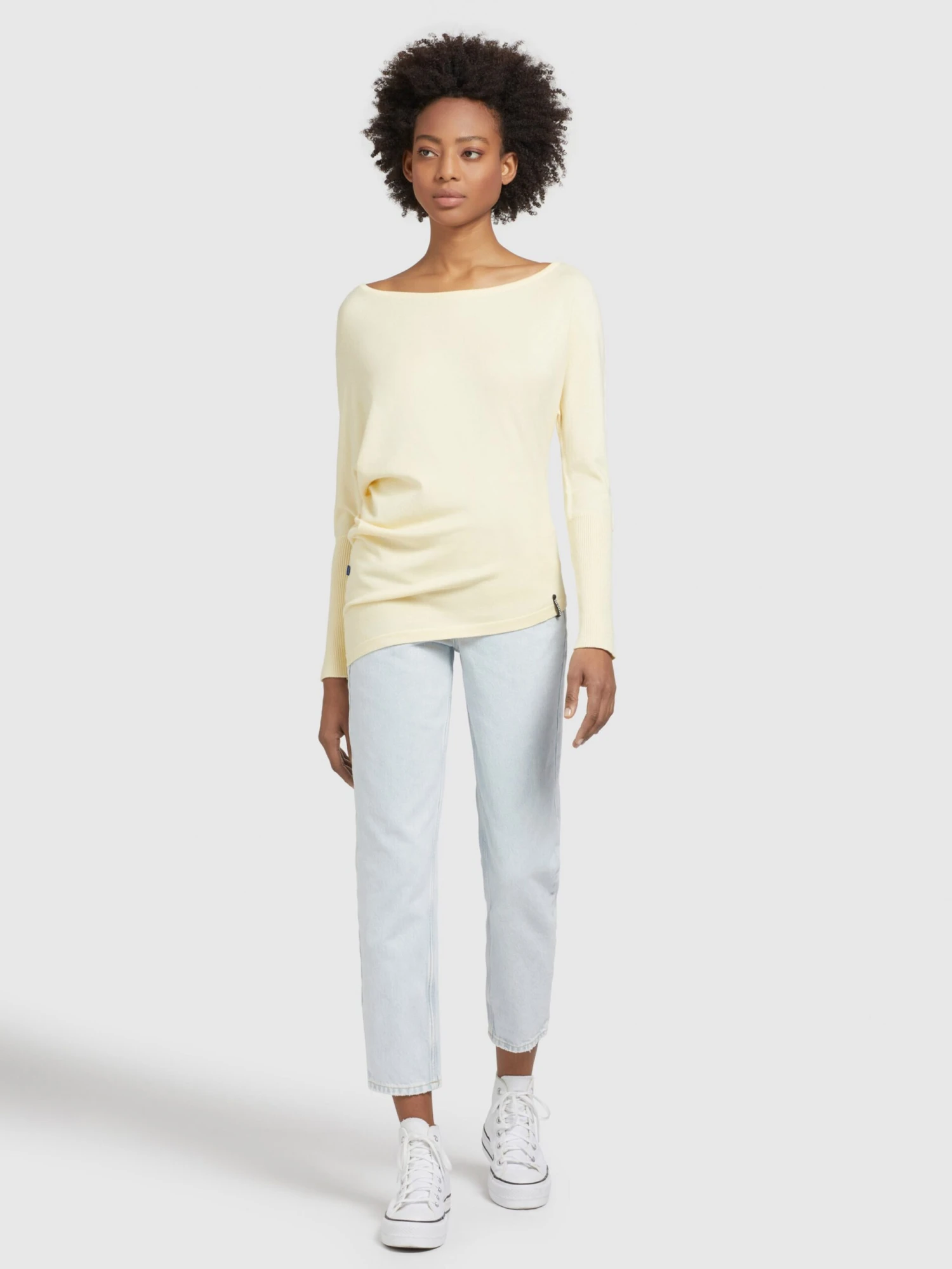 Khujo Fijngebreide Truien Trui Shea Dames Lichtgeel - Afbeelding 6