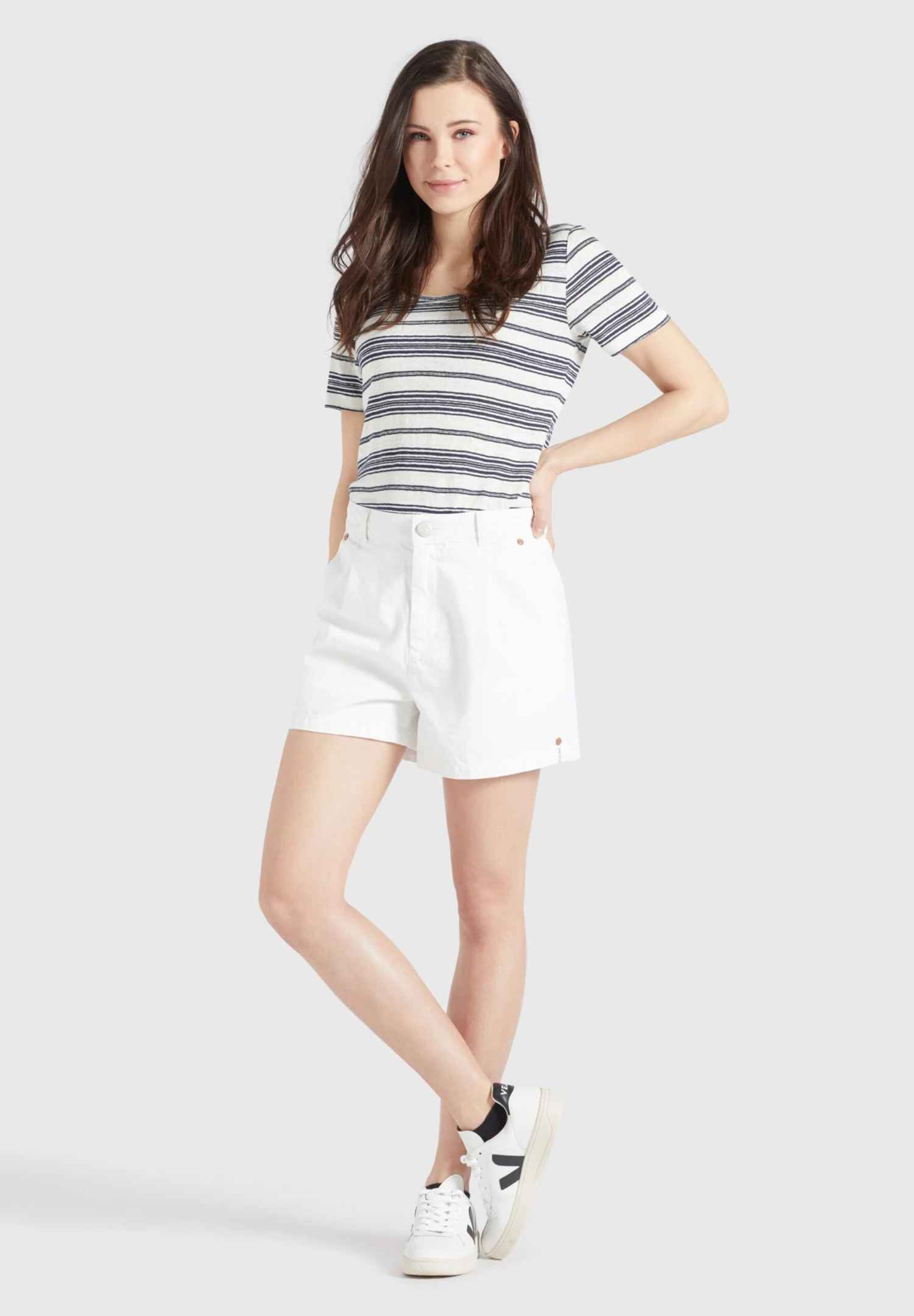 Khujo Jeans Loosefit Bandplooi Jeans Cambel Dames Wit - Afbeelding 6