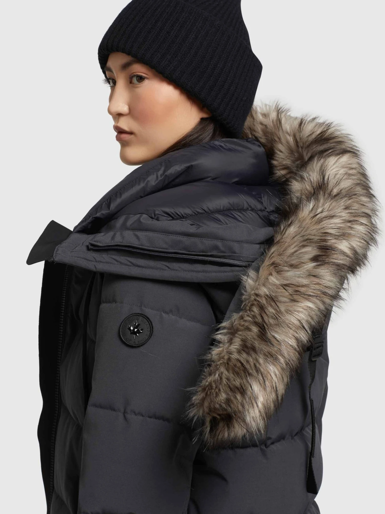 Khujo Wintermantels Wintermantel LOLL Dames Antraciet - Afbeelding 8