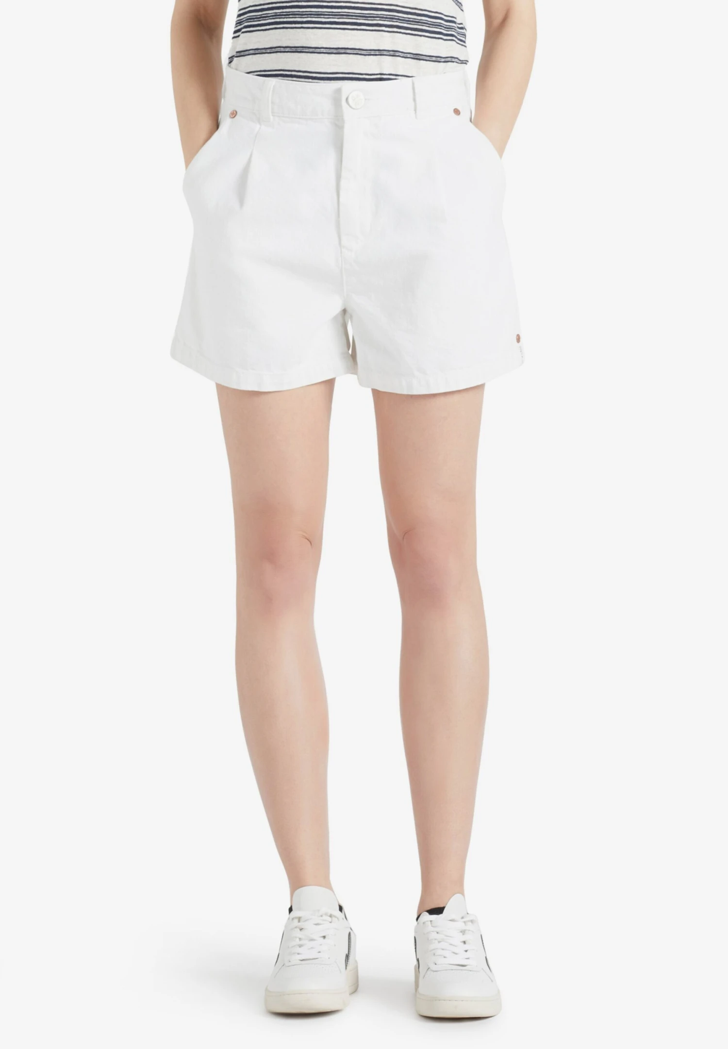 Khujo Jeans Loosefit Bandplooi Jeans Cambel Dames Wit - Afbeelding 2